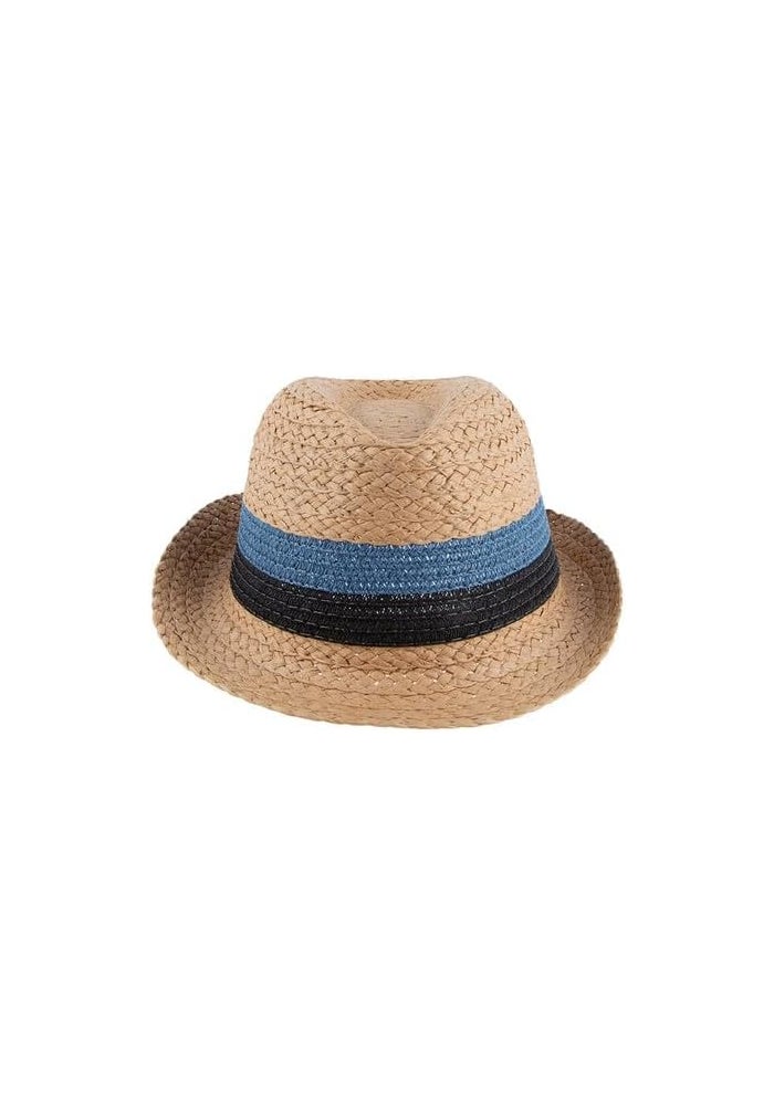 DAISO Center Crease Hat – Beige, Blue & Black – Stylish Casual Hat for Outdoor, Travel & Daily Wear - Image 1